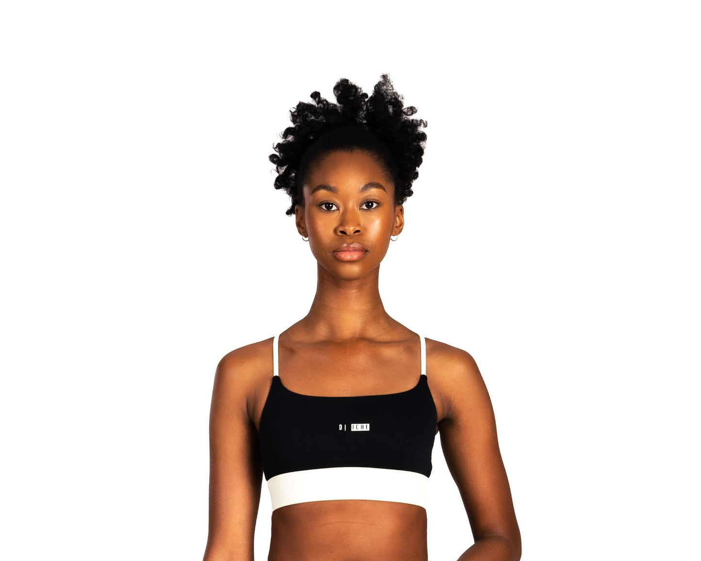 Black and Cream Sports Bra